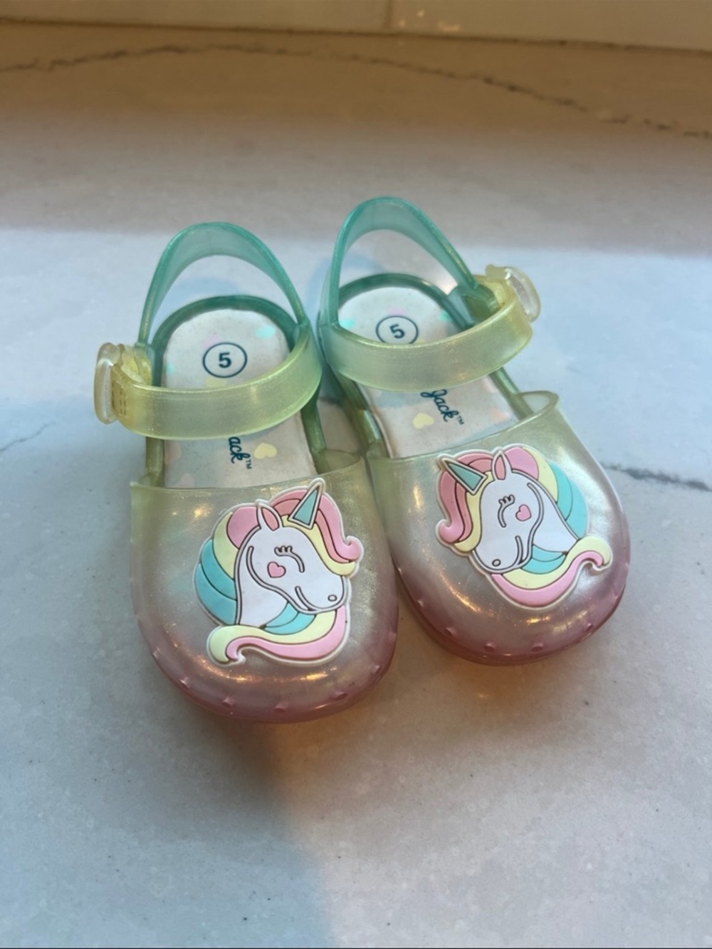 Toddler girls jelly sandals unicorn cat and jack size 5